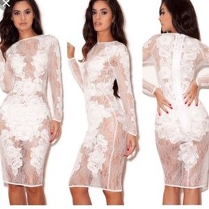 Limited Edition 'Nolita' White Stretch Lace Dress